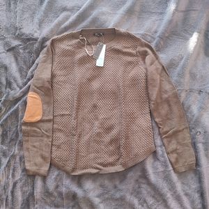 NWT Lety & Me Josey Elbow Patch Sweater